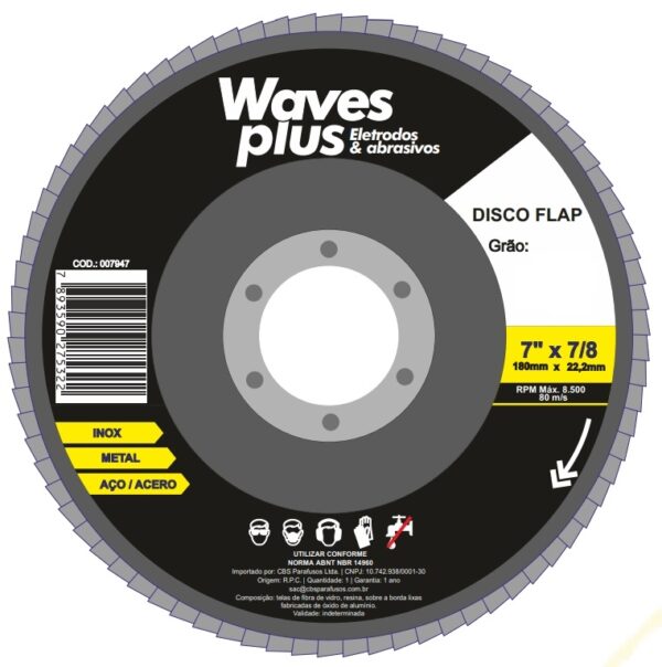 DISCO FLAP CONICO 4.1/2'' G. 80 - WAVES BLACK