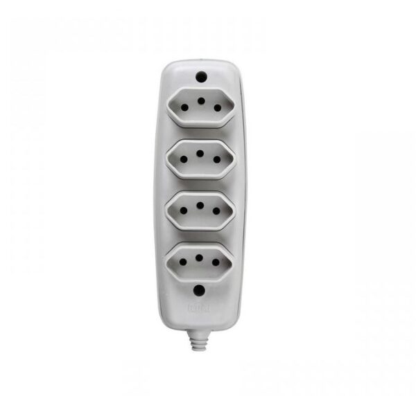 ILUMI - TOMADA EM BARRA 4 (QUADRUPLA) 2P 10A C/ 10 PC CINZA