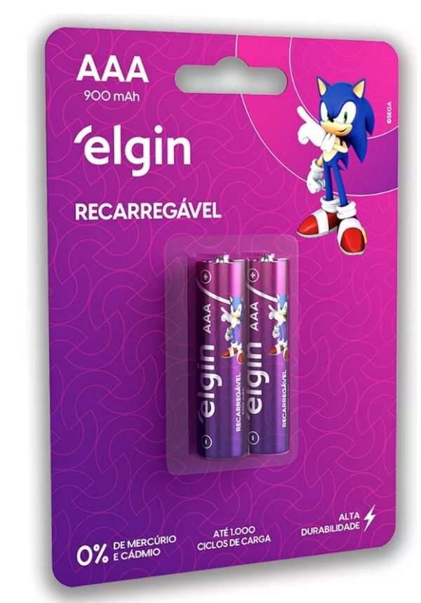 PILHA RECARREGAVEL AAA-900 MAH C/ 2 PC - ELGIN