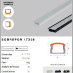 PERFIL SOBREPOR RISQUE 17X08MM PRETO FOSCO C/ 3M