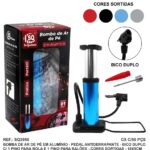 BOMBA DE AR PEDAL ALUMINIO BICO DUPLO 18 X 9CM - SQ