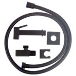 KIT COMPLETO DUCHA HIGIENICA LUXO GATILHO METAL PRETO