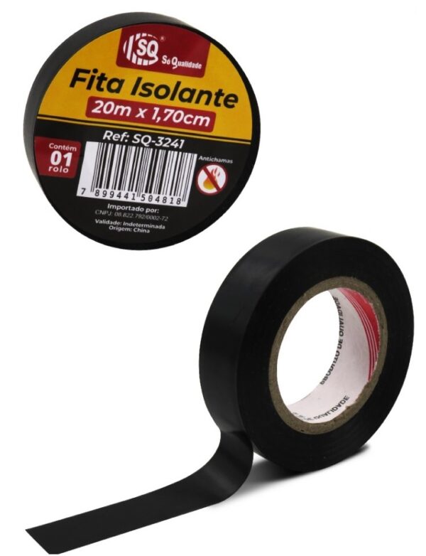 FITA ISOLANTE 18 MM X 20 M PRETA - SQ