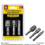 JG. 3 ADAPTADORES P/ SOQUETE - SQ