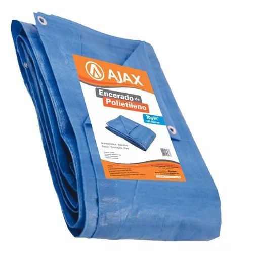 ENCERADO POLIETILENO AZUL 8 X 6M 100 MICRAS - AJAX