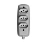 ILUMI - TOMADA EM BARRA 3 (TRIPLA) 2P 10A C/ 10 PC CINZA