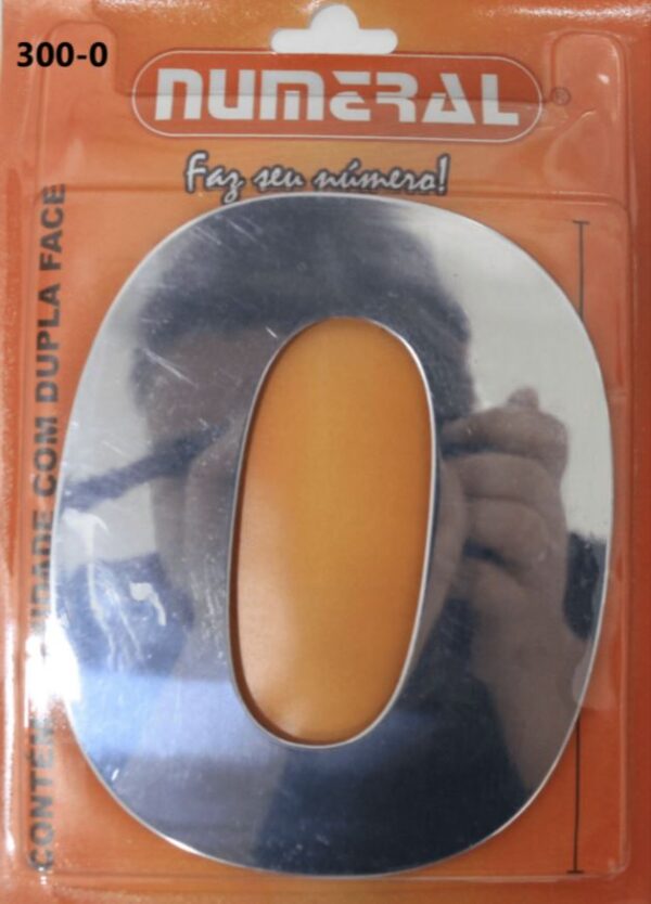 NUMERO 125MM ACM ESPELHADO 0 - NUMERAL