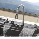 CUBA LUXO GRAFITE AÇO 304 C/ 2 TORNEIRAS INCLUSAS -DISPLAY DIGITAL