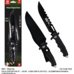 FACA ESPORTIVA 8" C/ BÚSSOLA ACO INOX C/ CABO PLASTICO - SQ
