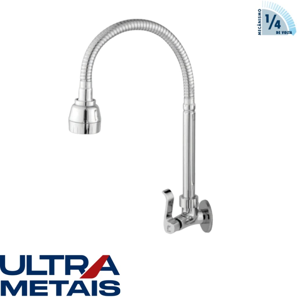 TORNEIRA GOURMET CROMADA COZ. PAREDE 3/4 C77 1/4 V - ULTRA METAIS