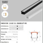 PERFIL EMBUTIR RISQUE 24X15MM PRETO FOSCO C/ 3M