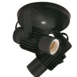 SPOT ALETA SOQ E-27 P/ 2 LAMPADAS PRETO - STARTEC