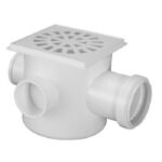 CAIXA SIFONADA 100MMX100MMX50MM C/ GRELHA QUADRADA BRANCA - PLASTILIT