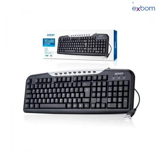 TECLADO MULTIMIDIA USB - EXBOM