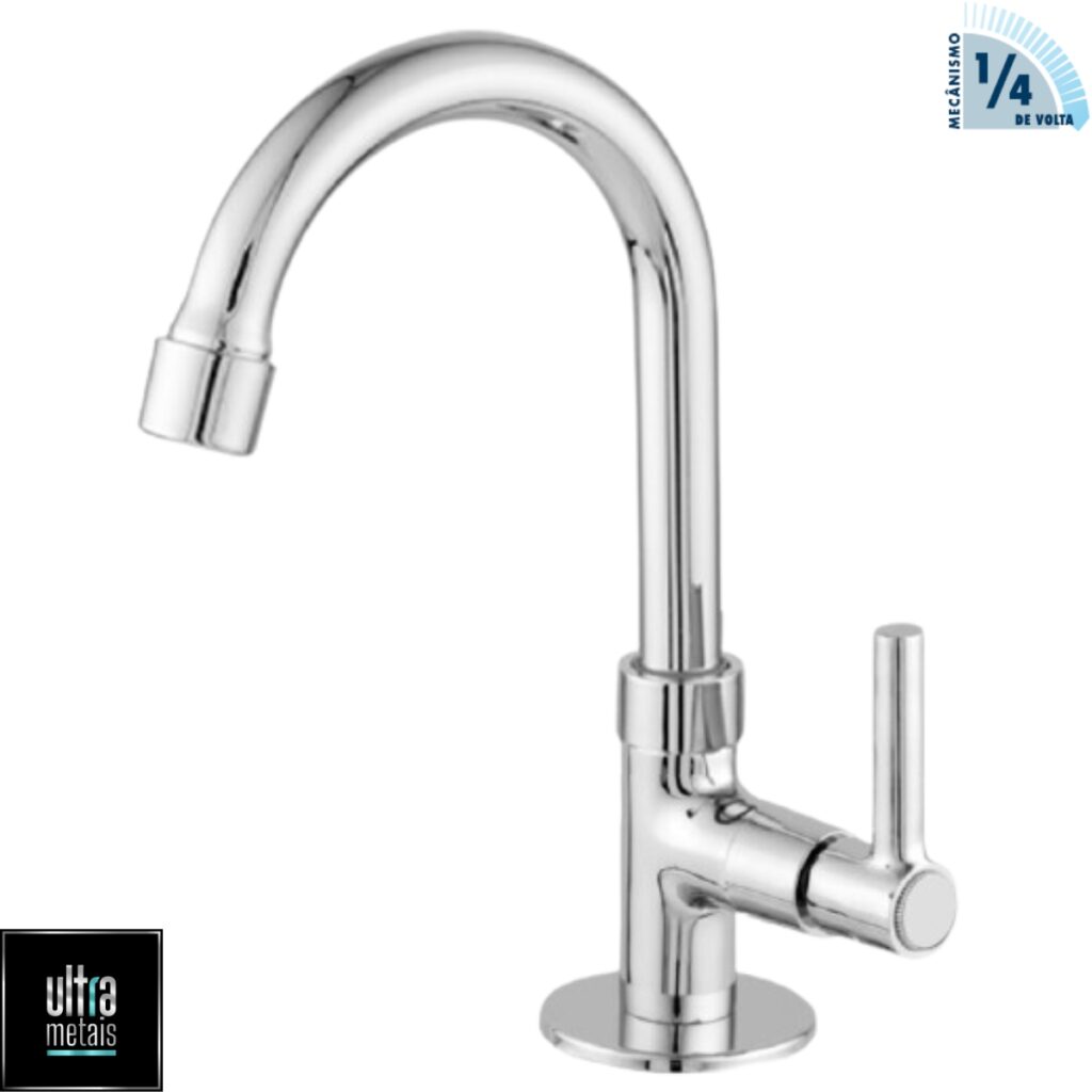 TORNEIRA METAL 1198 LAVATORIO 5/8 BICA MOVEL C72 1/4 V - UTRA METAIS