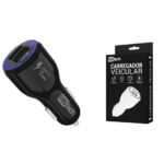 CARREGADOR VEICULAR 3.0A TURBO 2 ENTRADAS - MBTECH
