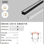 PERFIL EMBUTIR RISQUE 24X15MM BRANCO FOSCO C/ 3M