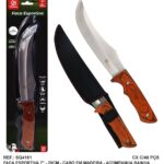 FACA ESPORTIVA 7" ACO INOX / METAL C/ CABO MADEIRA - SQ