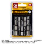 JG. SOQUETE SEXTAVADO MAGNETICO C/ 5 PC 1/4'' A 1/2'' - SQ