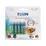 PILHA ELGIN KIT ALCALINAS (4 AA + 4 AAA) + 1PER