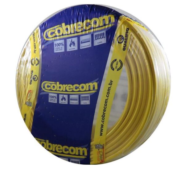 CABO FLEXIVEL ROLO C/ 100 M 6 MM AMARELO - COBRECOM