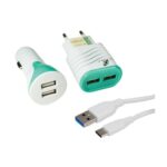 KIT CARREGADOR+ CABO + CARR. VEIC. MOD: XC-KT-11