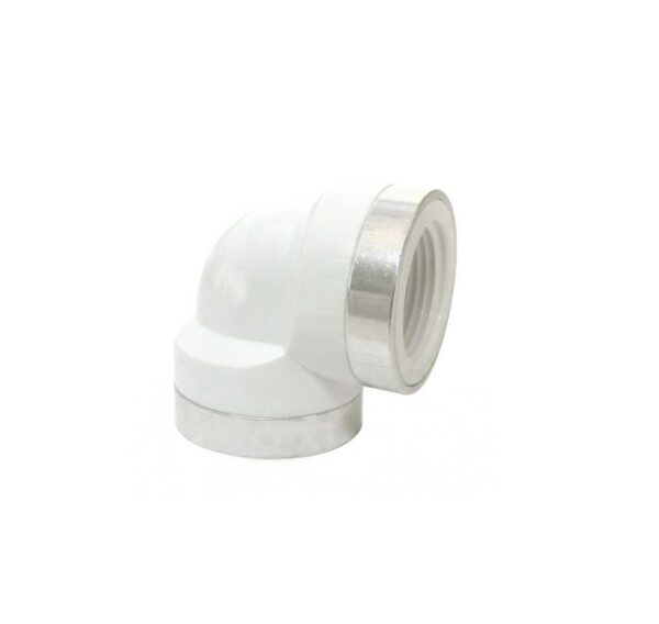 PLAST. - JOELHO 90º ROSC. 25MM X 3/4'' C/ ANEL ALUMINIO