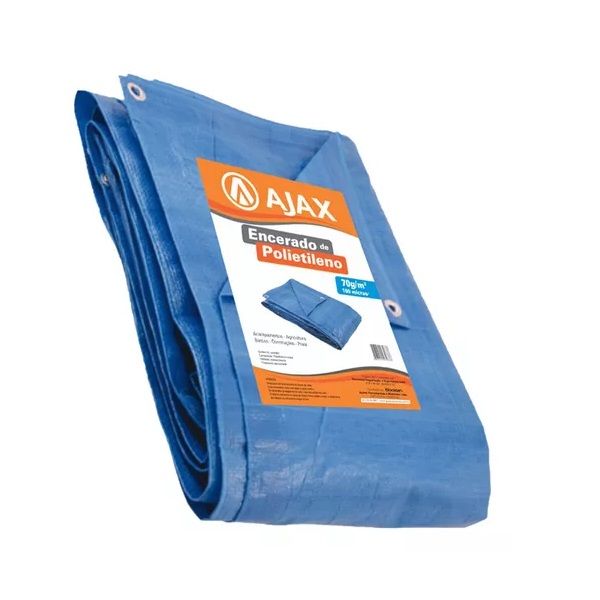 ENCERADO POLIETILENO AZUL 6 X 4M 100 MICRAS - AJAX