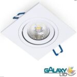 SPOT DICROICA LED SMD QUADRADO 7W 3000K AMARELA - GALAXY