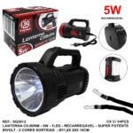 LANTERNA LED C/ ALÇA CILIBRIM RECARREGAVEL 1 LED 5W FUNÇAO LUMINARIA - SQ