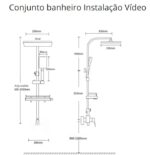 CHUVEIRO LUXO METAL CINZA GRATIFE - KIT COMPLETO