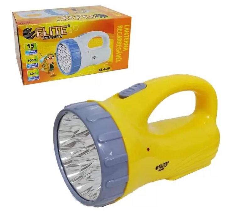 LANTERNA LED RECARREGAVEL 15 LEDS C/ ALCA - ELITE