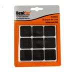 ADESIVO FELTRO EVA QUADRADO PRETO C/ 18 UN - BF