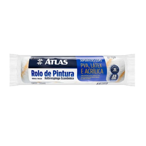 ROLO LA S/ RESPINGO 23 CM S/ CABO (ECONOMICO) - PINCEIS ATLAS