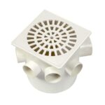 CAIXA SIFONADA 150MMX150MMX50MM C/ GRELHA QUADRADA BRANCA - LUCONI