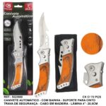 CANIVETE AUTOMATICO C/ BAINHA C/ CABO MAD. LAMINA 4" 20,5CM - SQ
