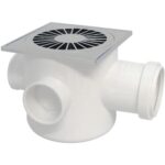 CAIXA SIFONADA 150MMX150MMX50MM C/ GRELHA QUADRADA CROMADA - PLASTILIT