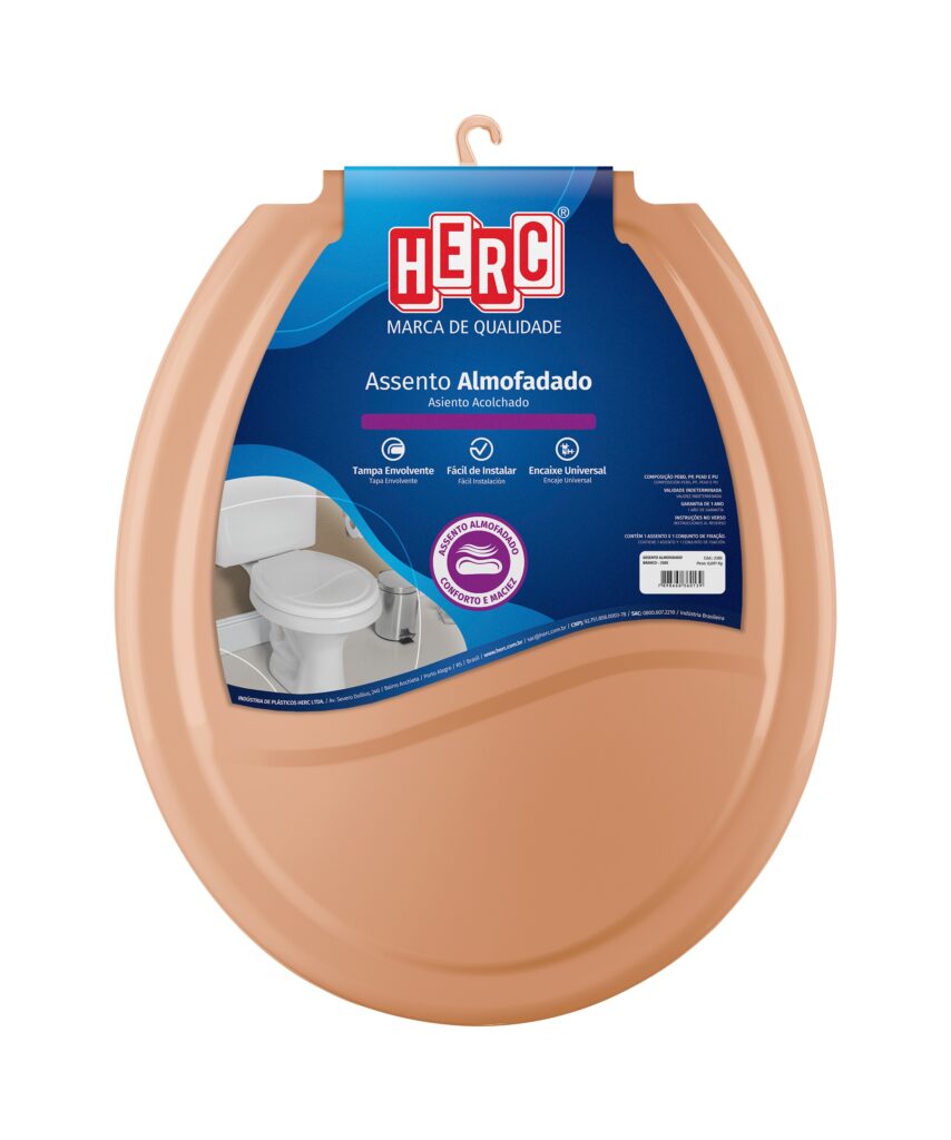 ASSENTO ALMOFADADO OVAL UNIVERSAL - HERC Caramelo