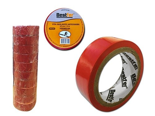 FITA ISOLANTE 19 MM X 5 M VERMELHA - BF
