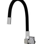 TORNEIRA QUADRA FLEX PRETA PAREDE VOL. QUADRA - 1/4V - ULTRA METAIS