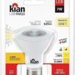 LAMPADA LED PAR20 7W 3000K AMARELA - KIAN