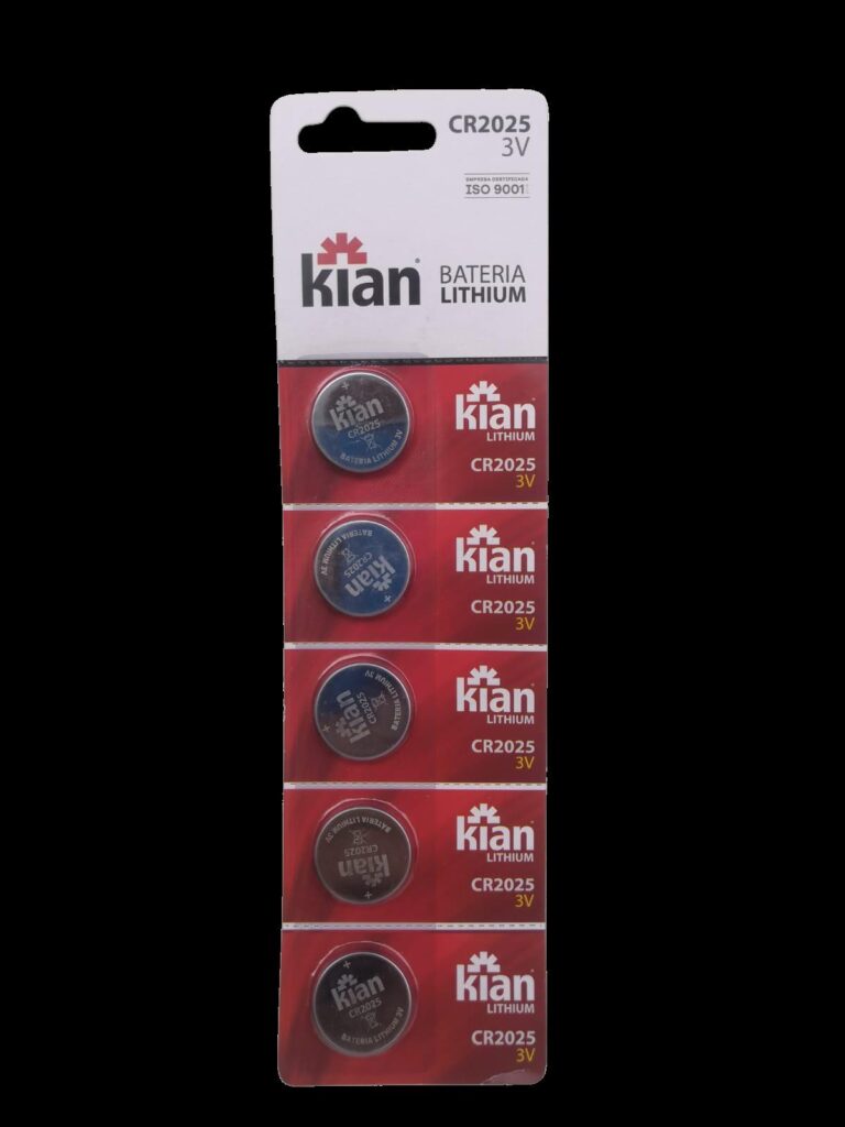 PILHA BATERIA BOTAO LITIO CR2025 (CARTELA C/ 5 PC) - KIAN