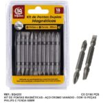 JG. BITS PONTAS DUPLAS MAGNETICAS (FENDA /PHILIPS 65MM) C/10 PC -SQ