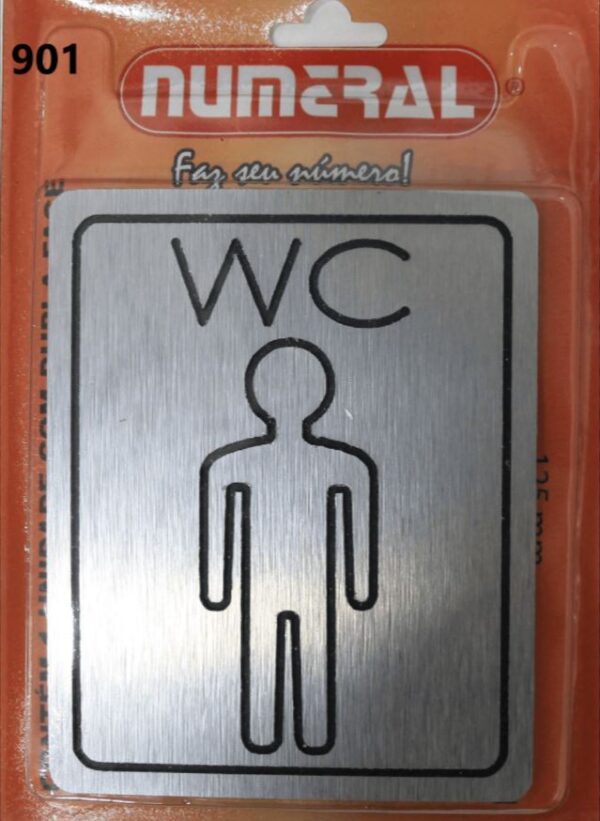 PLACA LUXO WC MASCULINO - NUMERAL