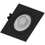 SPOT DICROICA LED SMD PRETO QUADRADO 5W 3000K