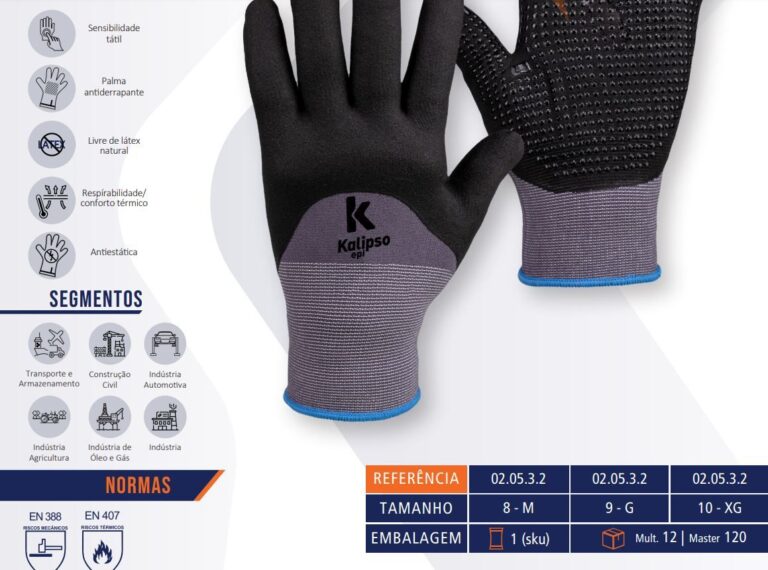 LUVA ATACAMA PRO TRICOTADA EM NYLON T. 9 (G) - KALIPSO