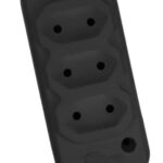 TOMADA EM BARRA 3 (TRIPLA) 2P+T 10A/20A PRETA - RF MAX