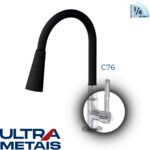 TORNEIRA FLEX CONE PRETA COZ. BANCADA 3/4 C76 - 1/4 Volta - ULTRA METAIS