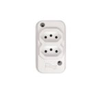 TOMADA EM BARRA 2 (DUPLA) 2P+T 10A BRANCA - TECHNA