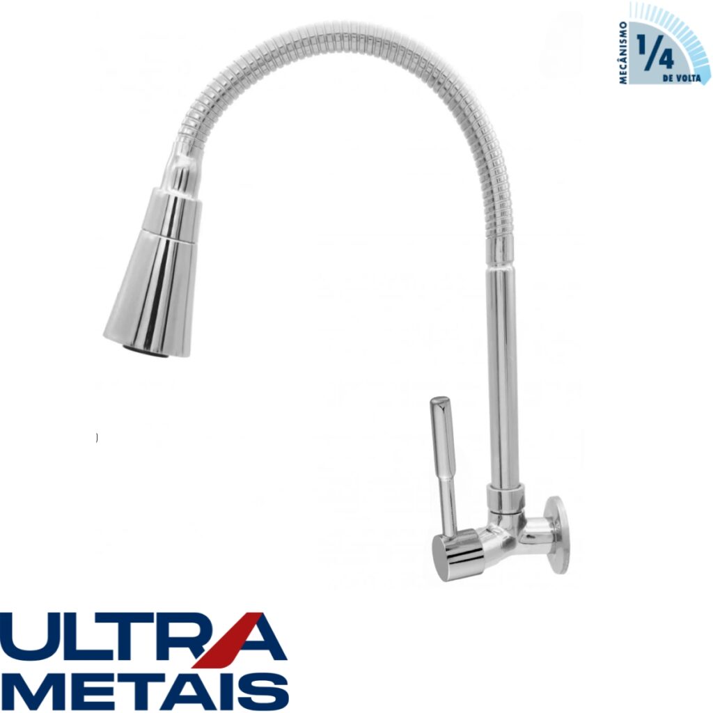 TORNEIRA GOURMET CONE CROMADA COZ. PAREDE 3/4 C76 1/4 V - ULTRA METAIS